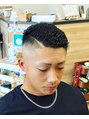 イノウエ(cut shop INOUE) 濡れパン（コテパーマ）スキンフェード