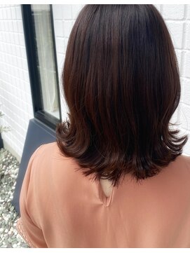 ヌー 一宮(nuu) くびれボブ×ピンクブラウン艶カラー