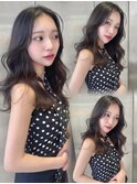 ナチュラルダークブラウン×小顔レイヤー×韓国風巻き×髪質改善