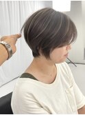 くびれショートボブ40代50代グレイカラー白髪染め白髪ぼかし