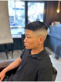 メンズパーマツイストスパイラル短髪センター分け メンズ
