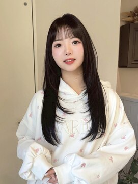 イコ 心斎橋(.ico) ミルクティーグレージュアプリコットオレンジハイライトカラー
