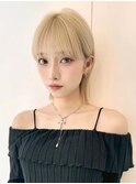 フェイスフレーミング/ココアベージュ/ブリーチ/ボブ/新宿駅