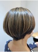 三鷹ショートボブくびれショートイルミナカラー顔周りレイヤー