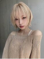 ヴェイン 渋谷(vain)&nbsp;ボブ レイヤー 顔周りレイヤー 小顔カット ブリーチカラー