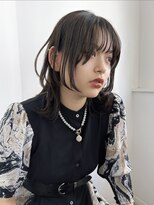 ブラウン(Brown)&nbsp;ミディアムウルフカット×ダークココアカラー