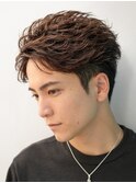 原宿フェザーパーマメンズパーマオールバック フェザーショート