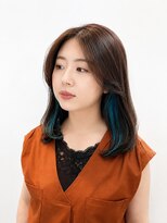 セブンルックス(7LOOKS) 透明感ブラウン×ターコイズ【宇都宮/酸性ストレート/カラー】
