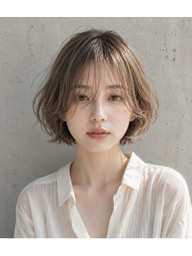 ヘアーズベリー 春日原店(hairs BERRY) 大人可愛いナチュラルマッシュショート・ミルクブラウンボブ