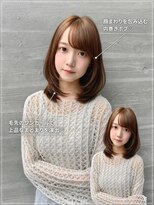 アプリ 大宮西口(appri) 艶ブラウン×顔まわりレイヤー内巻きミディアム/大宮