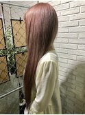 ロングヘアーピンクアッシュベージュTRICKstyle！