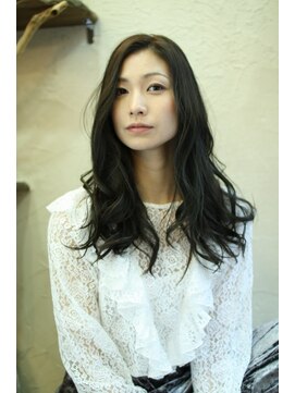 トヌコア ルア 下北沢店(TONUKOA RUA) 【TonukoaRua】顔周り透け感レイヤーのクールなウェーブロング☆