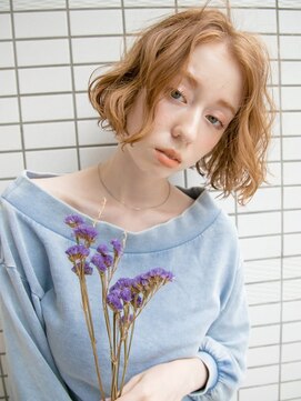 ルティア 池袋(Lutia) 切りっぱなしボブ×波巻きスタイル