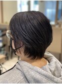 アッシュ系カラー　ショートスタイル