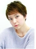 厚めバング×クラシカルヘア ラフショート