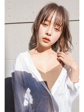 サングース(Sungoose) 韓国風ミディ＃マロンベージュAラインボブ