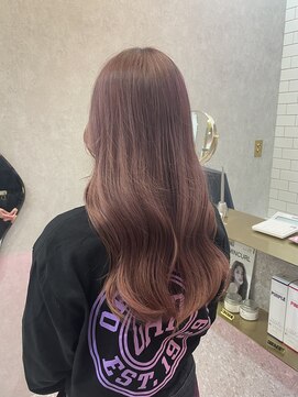 ロンド レア 天神大名店(Lond Le’a) ピンクブラウンダブルカラーケアブリーチハイトーン韓国