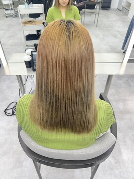 ビューブルー 亀戸錦糸町(VIEW BLUE) 美髪カールシアーカラーピンクブラウンエアリーロングセミディ