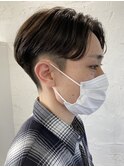 センターパートニュアンスパーマワンカールパーマ韓国コンマヘア
