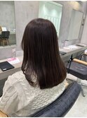 鎖骨下ミディアムスタイル/透明感アッシュベージュ