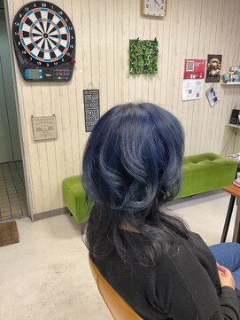 ヘアースペース 練馬店(hair space COCO) ブルーシルバーウルフ、アンブレラカラー