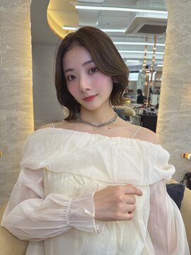 ロンドガーネット 池袋(Lond garnet) イメチェン外ハネボブ美髪ワイドバングミディアム縮毛矯正韓国