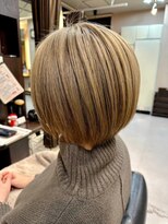美容室ヒラトヤ 仙北店 30代40代♪大人かわいい小顔ショートボブ☆ミルクティーベージュ
