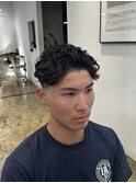 ワイルドオールバックパーマ