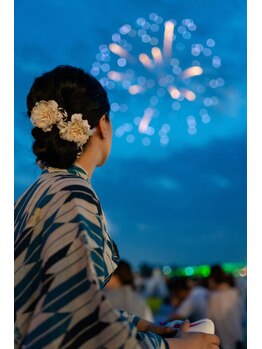 みつおか美容室 バウンド(みつおか美容室 BOUND)の写真/【着付け・ヘアセット】夏の装いを、凛と美しく。プロの手で浴衣美人に！特別な1日をもっと素敵に。