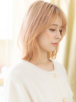 カバーヘア ブリス 大宮西口(COVER HAIR bliss) アプリコットオレンジハイライトくびれヘア小顔ボブウルフX大宮