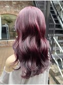 【白石】ブリーチなし赤髪ボルドー7トーンワインレッド原宿