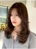 前髪カットロング韓国ヘア顔周りレイヤー_ba577951