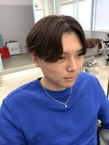 プリアバイポプルス 渋谷(pria by popls) フェザーパーマシャドウパーマダークブラウン毛流れパーマ