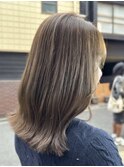 【白石】ブリーチなしオリーブグレージュ透明感カラーくすみ原宿