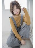 大人可愛い20代30代40代小顔ワンサイドショートボブ丸み前下がり
