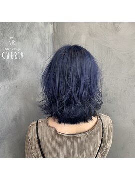 シェリール(CHERiR) 透け感ネイビーブルー☆ブリーチ2~3回以上