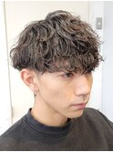 ツーブロックマッシュ波巻きパーマツイストスパイラルパーマ