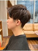 メンズハイトーン メンズカラー センターパート  メンズカット