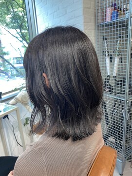 ムク 新宿(muc) ダークグレージュ×くびれミディ縮毛矯正/新宿駅/学割U24]