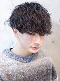 フェザーパーマ/刈り上げセンターパート/サーフカール[新宿]