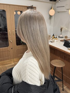 シエン 恵比寿(CIEN) レイヤーイメチェン似合わせカットホワイトミルクティー韓国ヘア