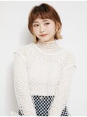 黒髪/グレーベージュ/レイヤーロング/前髪パーマ[新宿駅]