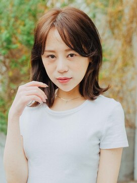 サロン ド ウィズ 西船橋店(Salon de With) 切りっぱなしミディアムレイヤーカット◎30代40代50代