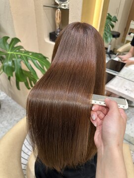 プアメリア 名古屋(Puamelia) ブリーチなしダブルカラー/髪質改善tr/明るめベージュ