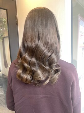 ヘアーメイクパウダー 天王寺寺田町店(Hair make powder) 小顔韓国レイヤーアッシュベージュ20代30代40代くびれミディ