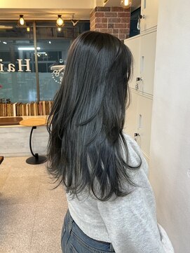 ヘアー アレス(hair ales) レイヤースタイル ロングレイヤースタイル オリーブグレージュ