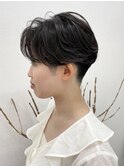 20代30代40代前下がり耳掛けショートボブ丸みショート◎