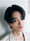 天神大名ニュアンスパーマセンターパートシャドウパーマ刈り上げ