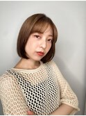 透明感マロンベージュ前下がり丸みボブディp1越谷20代30代40代