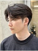 毛流れセンターパートニュアンスパーマ